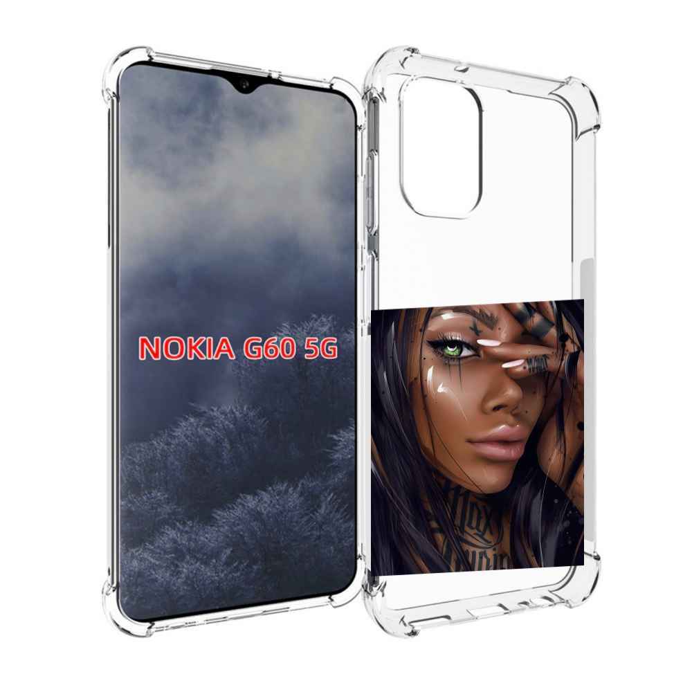 

Чехол MyPads девушка-с-зелеными-глазами-яркими для Nokia G60 5G, Прозрачный, Tocco