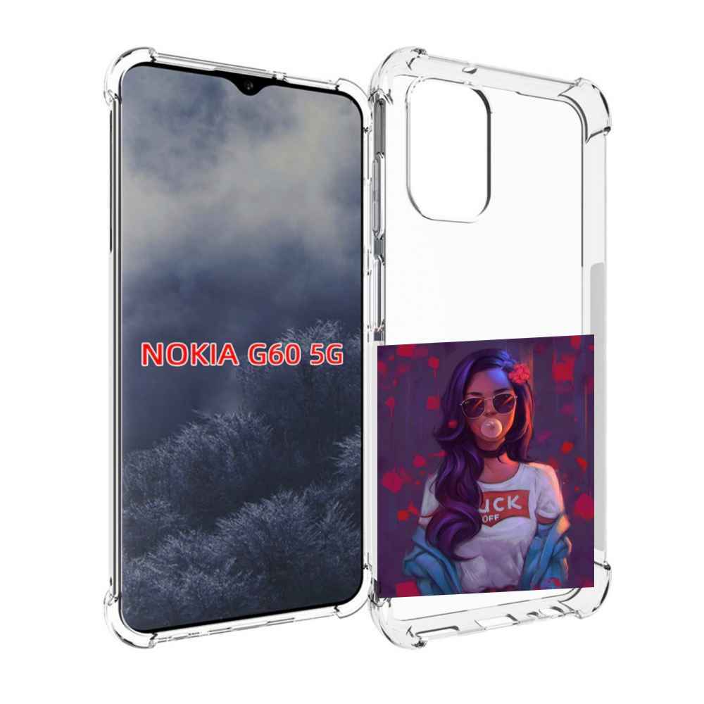 

Чехол MyPads девушка-с-жвачкой женской для Nokia G60 5G, Прозрачный, Tocco