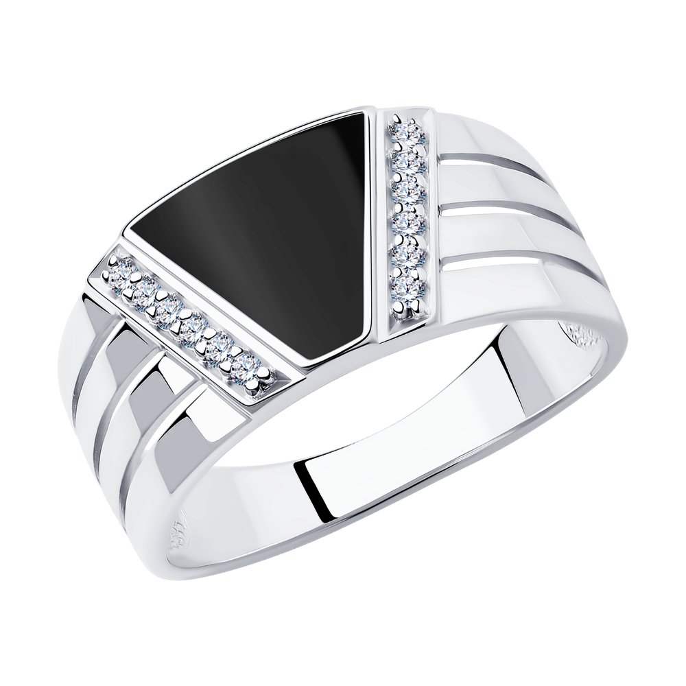 

Кольцо из серебра р. 20 SOKOLOV 94012005, фианит\эмаль, 94012005