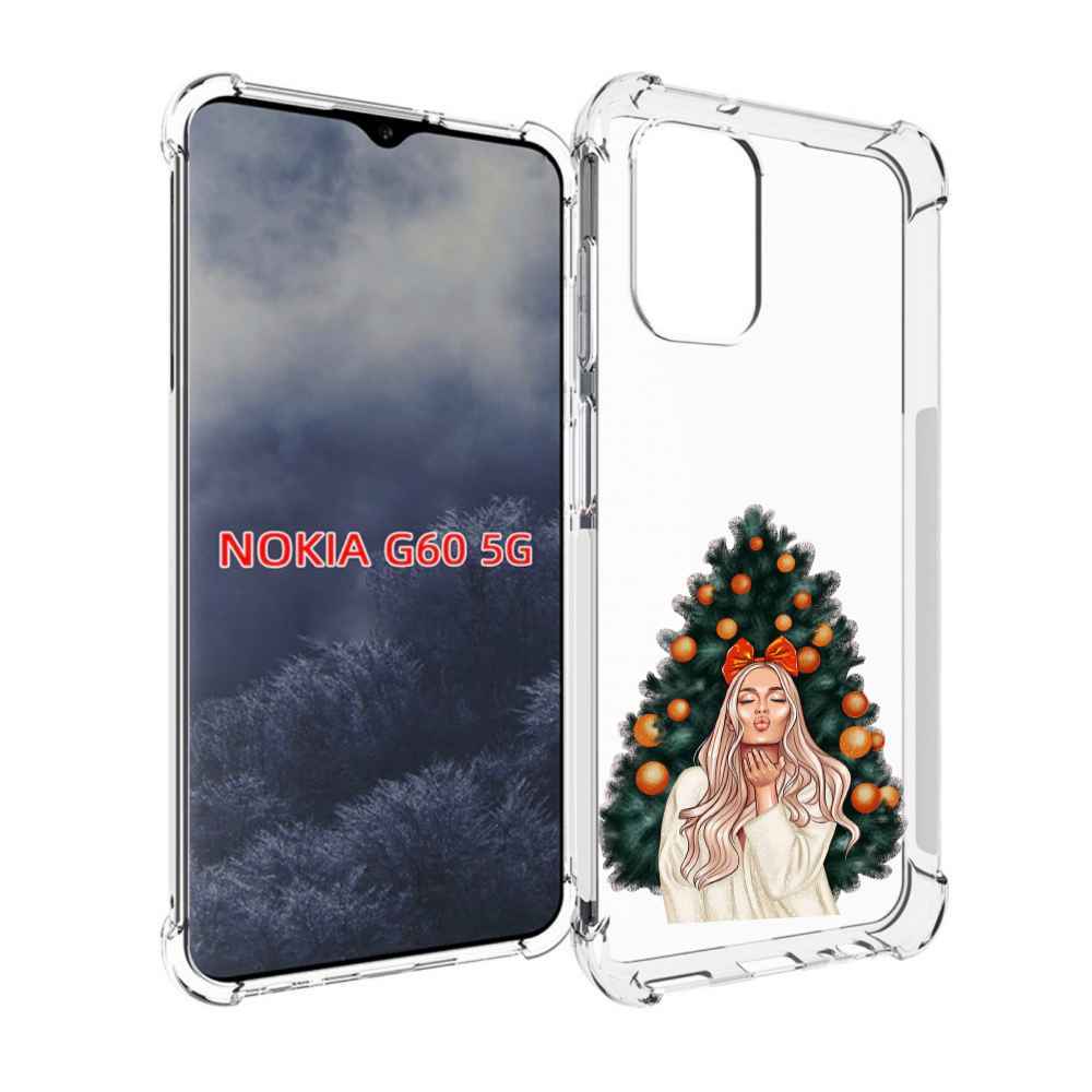

Чехол MyPads девушка-под-елкой-с-мандаринами женский для Nokia G60 5G, Прозрачный, Tocco