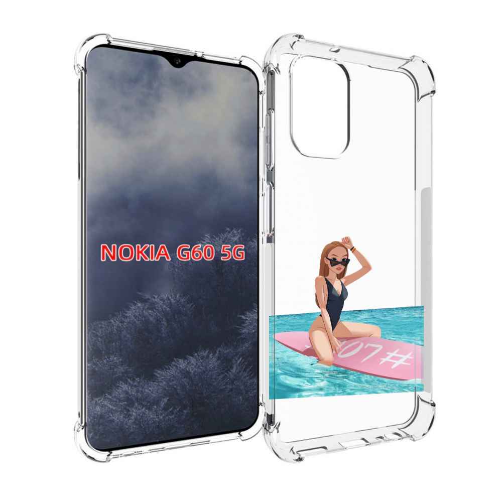

Чехол MyPads девушка-на-серфе женский для Nokia G60 5G, Прозрачный, Tocco