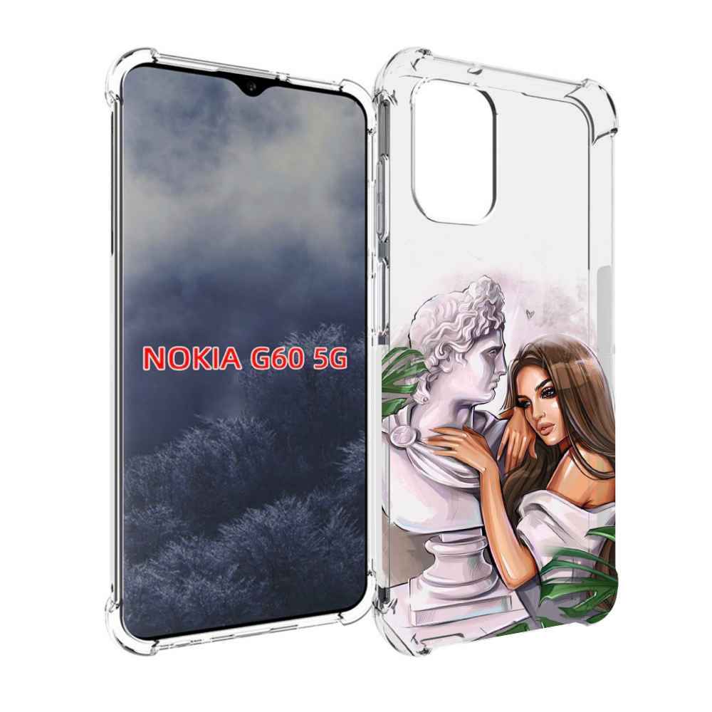 

Чехол MyPads девушка-модель-со-статуей женский для Nokia G60 5G, Прозрачный, Tocco