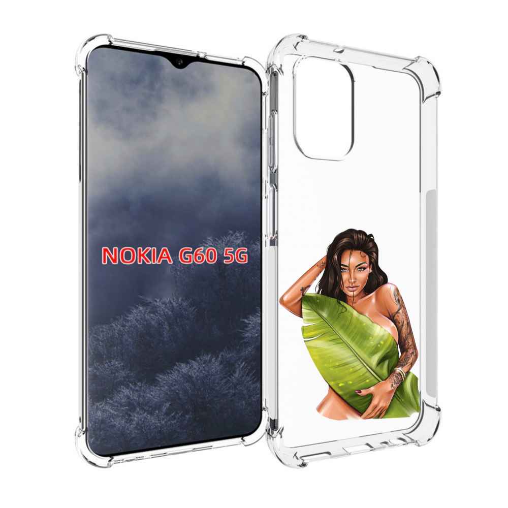 

Чехол MyPads девушка-модель-с-большим-листом женский для Nokia G60 5G, Прозрачный, Tocco