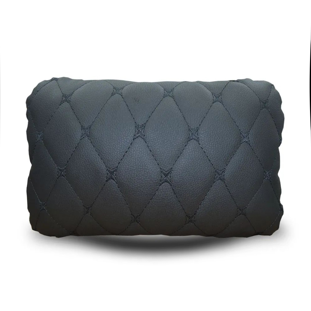 Автомобильная подушка на подголовник, чёрная строчка-ромб