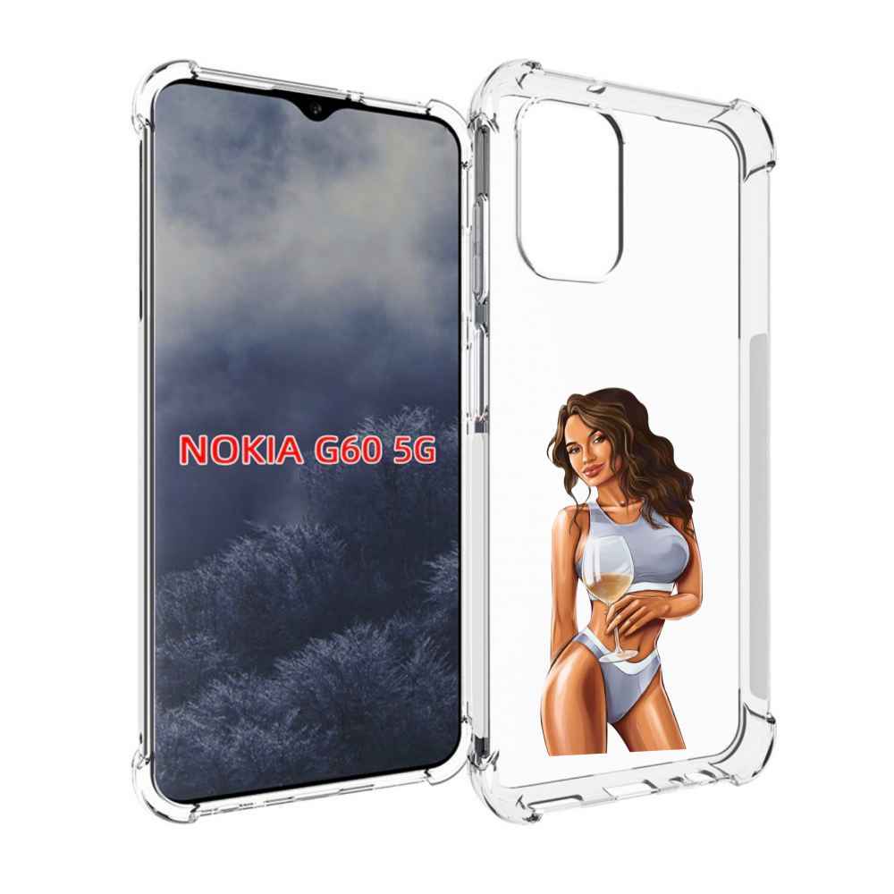 Чехол MyPads девушка-в-сером-купальнике- женский для Nokia G60 5G