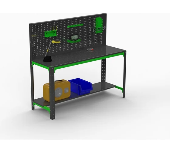 Стол металлический Metalex серия KIT 750х1400х500 + перфопанель с комплектом аксессуаров 600021424538