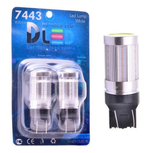 Светодиодная автомобильная лампа W21/5W - T20 - 7443 - W3х16q  7 COB Белый-желтый 2 шт.