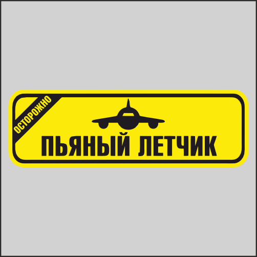 

Наклейка Наклейки за Копейки с надписью Пьяный лётчик Самолет 20х6см, ННН-2679