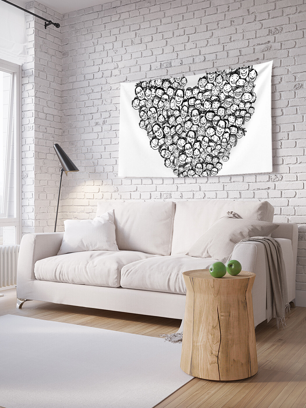 

Горизонтальное фотопанно JoyArty Портреты в сердце, из ткани, 100х150 см