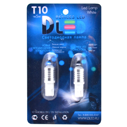 

Светодиодная автомобильная лампа T10 - W5W - 1 CREE 5W + Линза (Комплект 2 лампы.), T10 - W5W - 1 CREE 5W + Линза