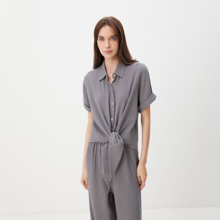 

Рубашка женская Maison David BLN921 серая L, Серый, BLN921