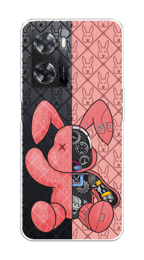 

Чехол на Oppo A57 4G/A77 4G/A77s 4G/A57s "Киборг-заяц розовый", Розовый;прозрачный;черный, 2511950-1