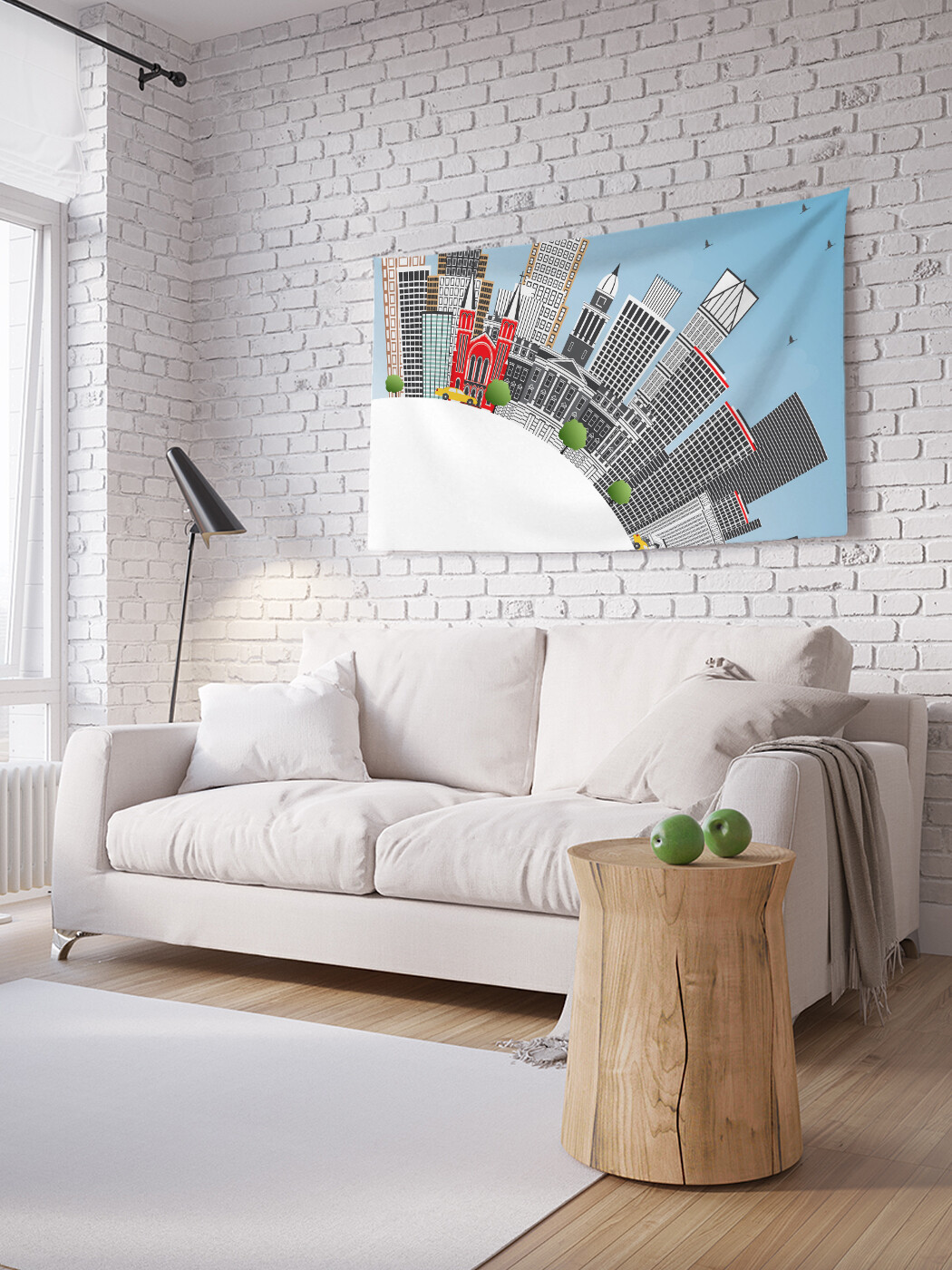 

Горизонтальное фотопанно JoyArty Панорама Детройта, из ткани, 100х150 см