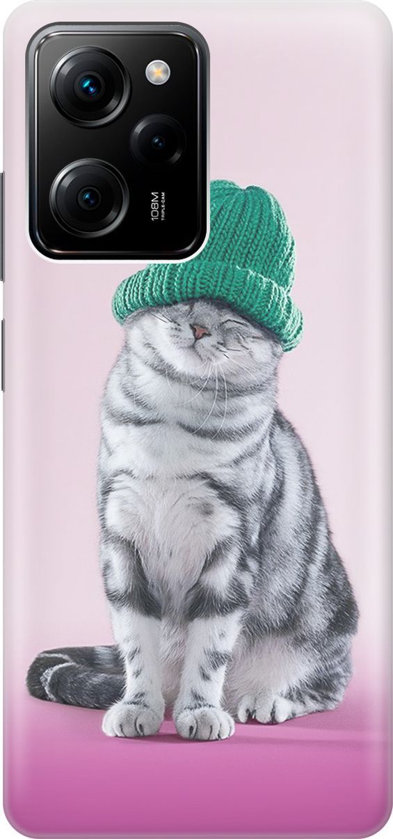 

Чехол на Xiaomi Poco X5 Pro 5G с принтом "Кот в зеленой шапке", Розовый;серый, 158253