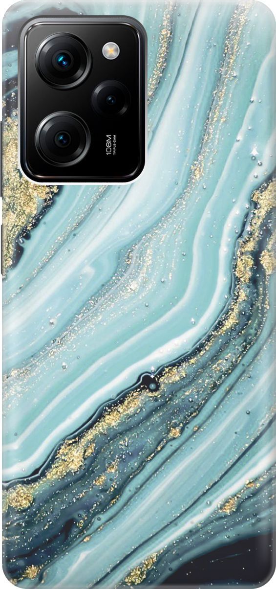 

Чехол на Poco X5 Pro 5G "Зеленый мрамор", Белый;зеленый, 158245