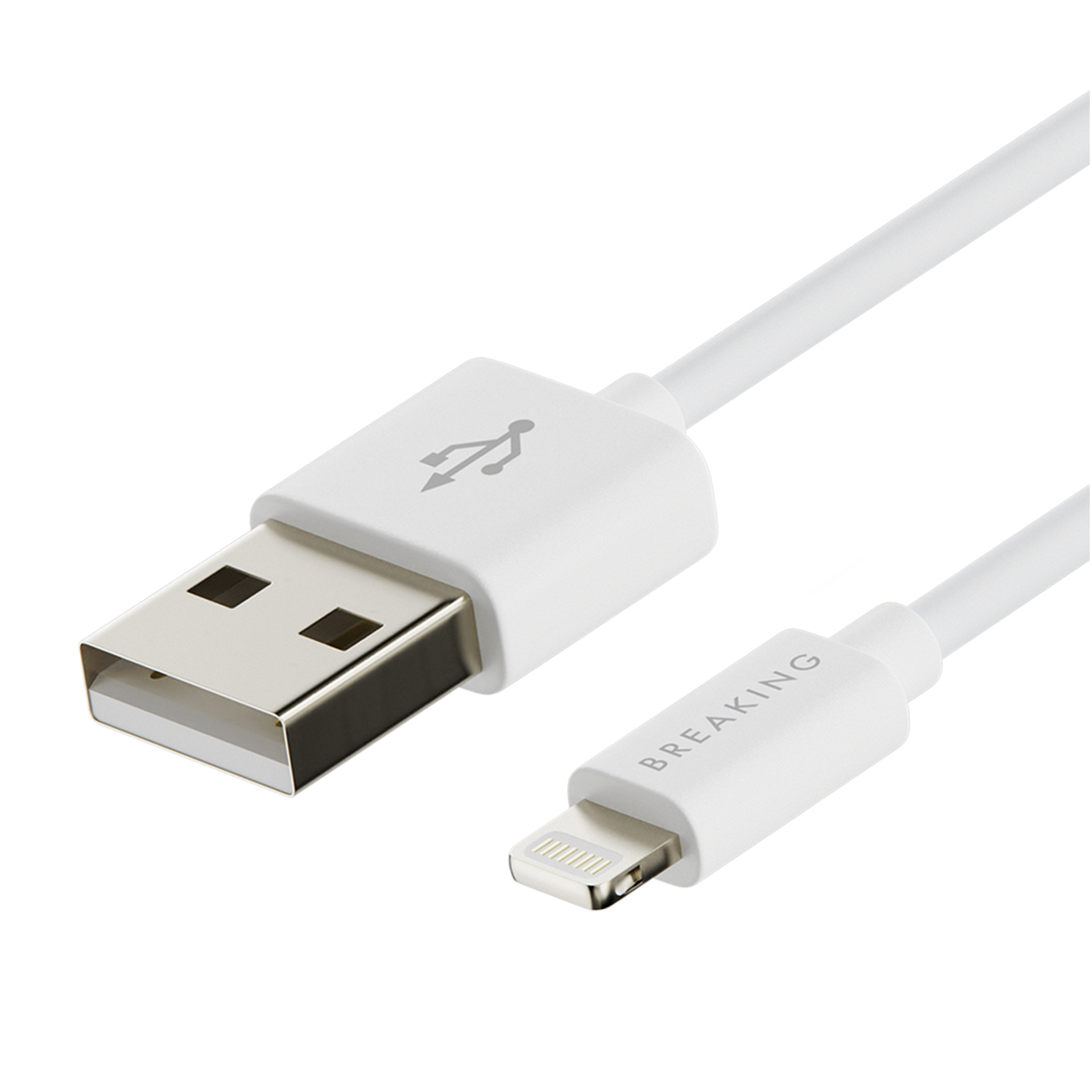 Кабель Breaking Classic USB - Lightning 2m. 2.4A (Белый)