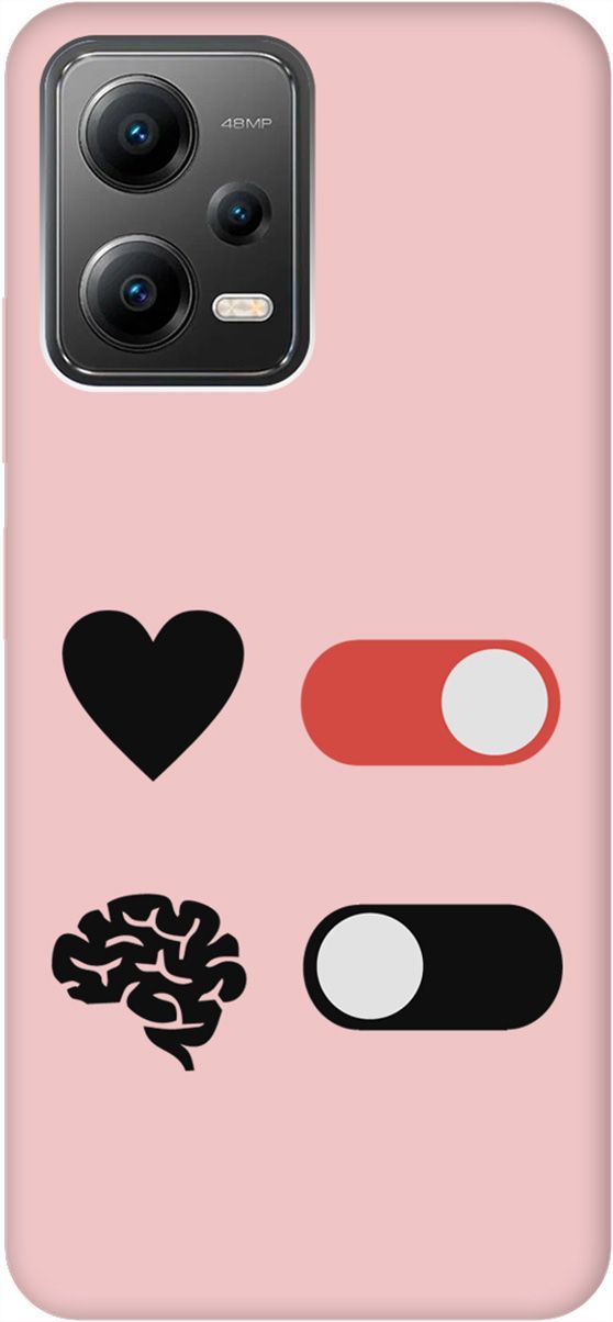 

Чехол на Xiaomi Poco X5 5G с принтом "Brain Off" розовый, Розовый;черный, 158242