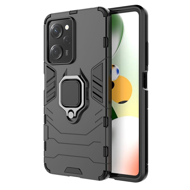 

Противоударный чехол Panther Case для Poco X5 Pro 5G с кольцом, черный, Panther Case