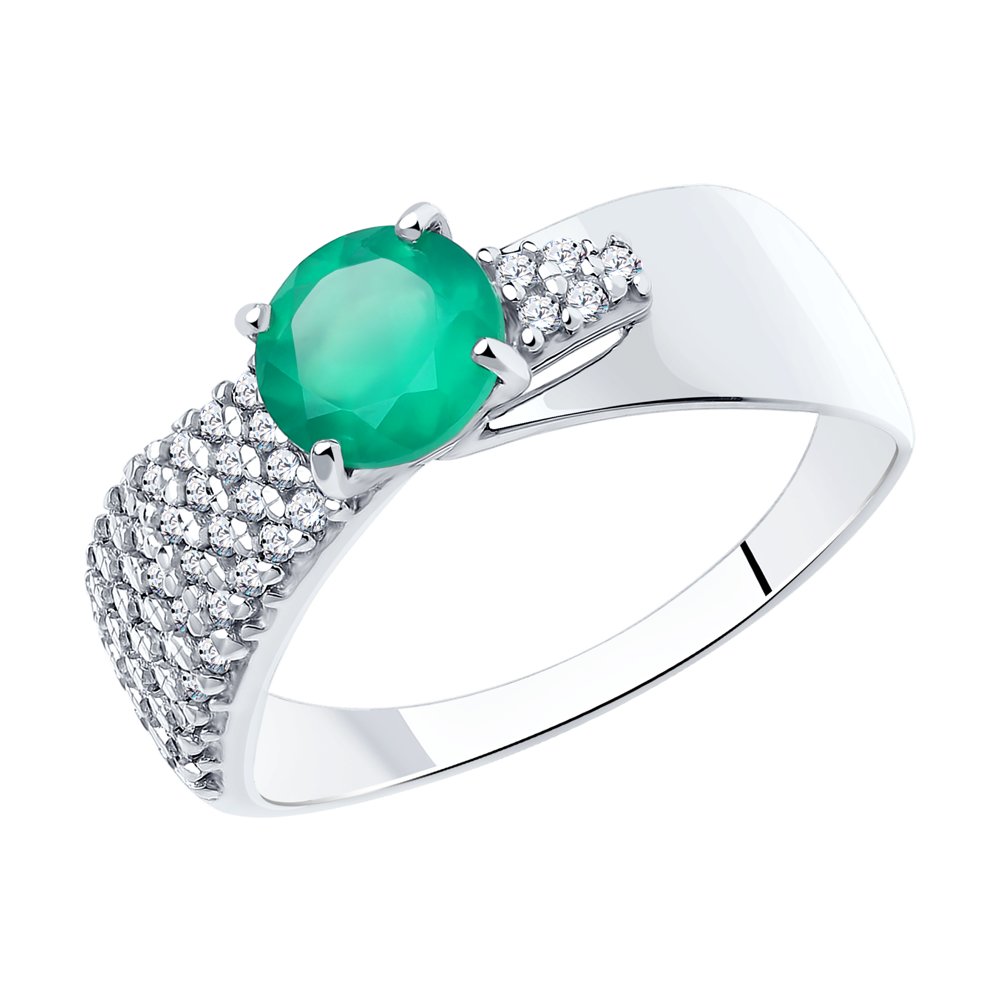 

Кольцо из серебра р.  Diamant 94-310-00787-1, агат\фианит, 94-310-00787-1