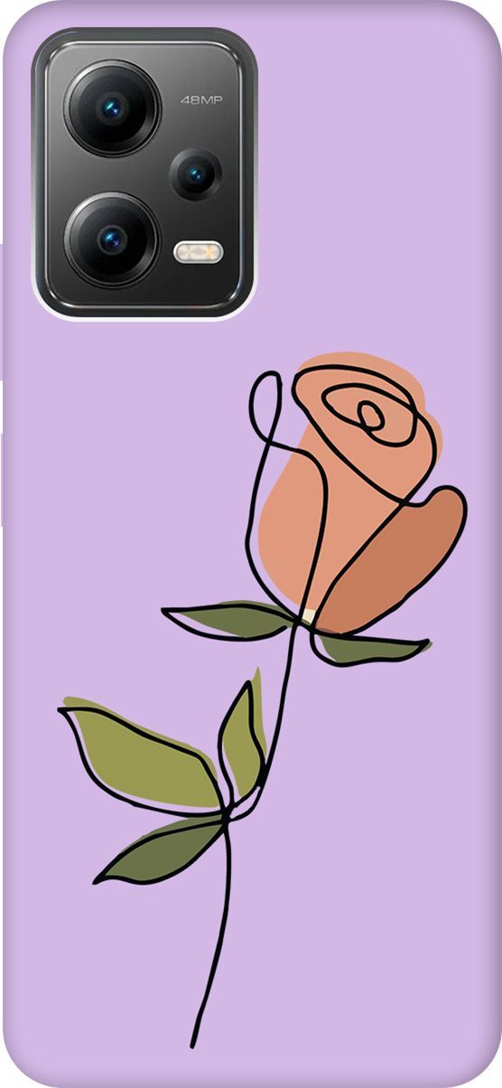 

Чехол на Xiaomi Poco X5 5G с принтом "Rose" сиреневый, Фиолетовый;зеленый, 158243