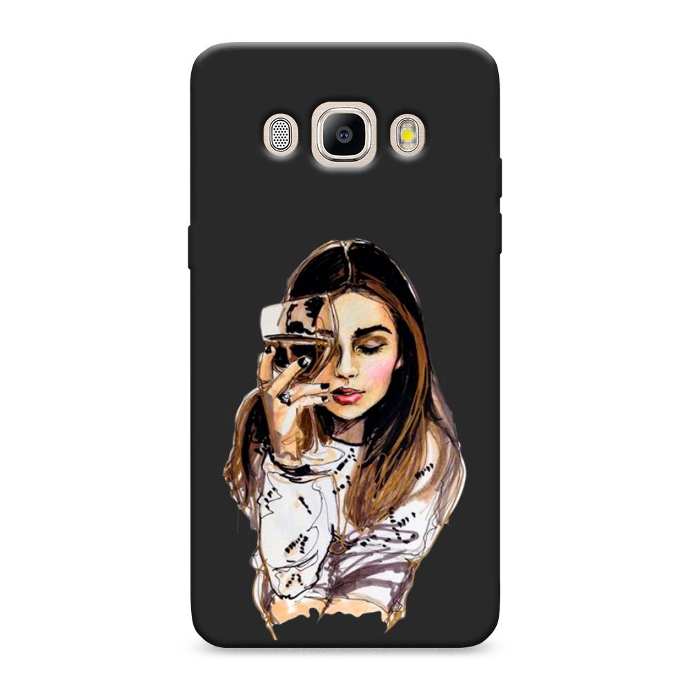 

Чехол Awog на Samsung Galaxy J5 2016 / Самсунг J5 2016 "Девушка с бокалом", Коричневый;прозрачный;бежевый, 22752-1
