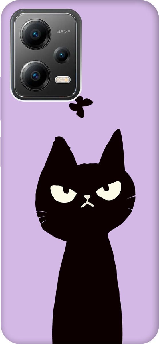 

Чехол на Poco X5 5G "Disgruntled Cat" сиреневый, Фиолетовый;черный, 158242