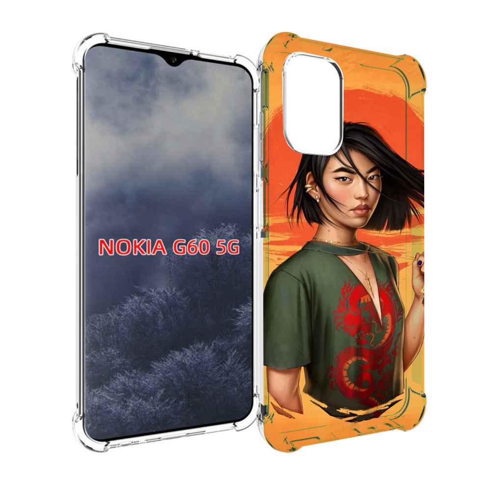 

Чехол MyPads девушка-в-оранжевом-фоне женский для Nokia G60 5G, Прозрачный, Tocco