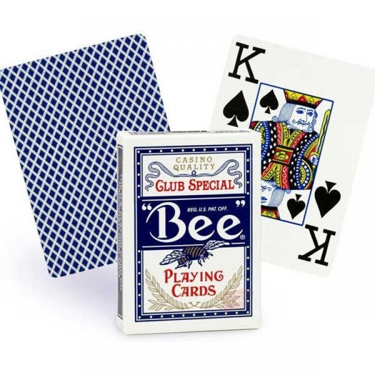 фото Игральные карты bee №77 jumbo index (рубашка без пчёл, синие), синие