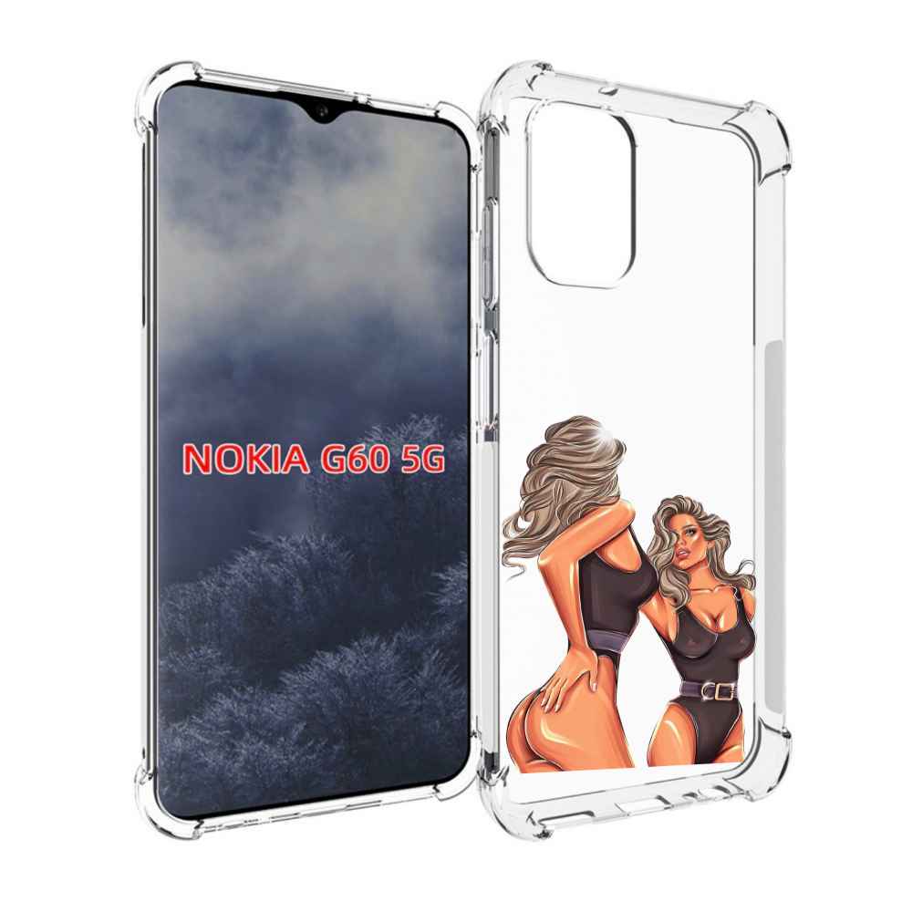 Чехол MyPads девушка-в-купальнике-черном женский для Nokia G60 5G