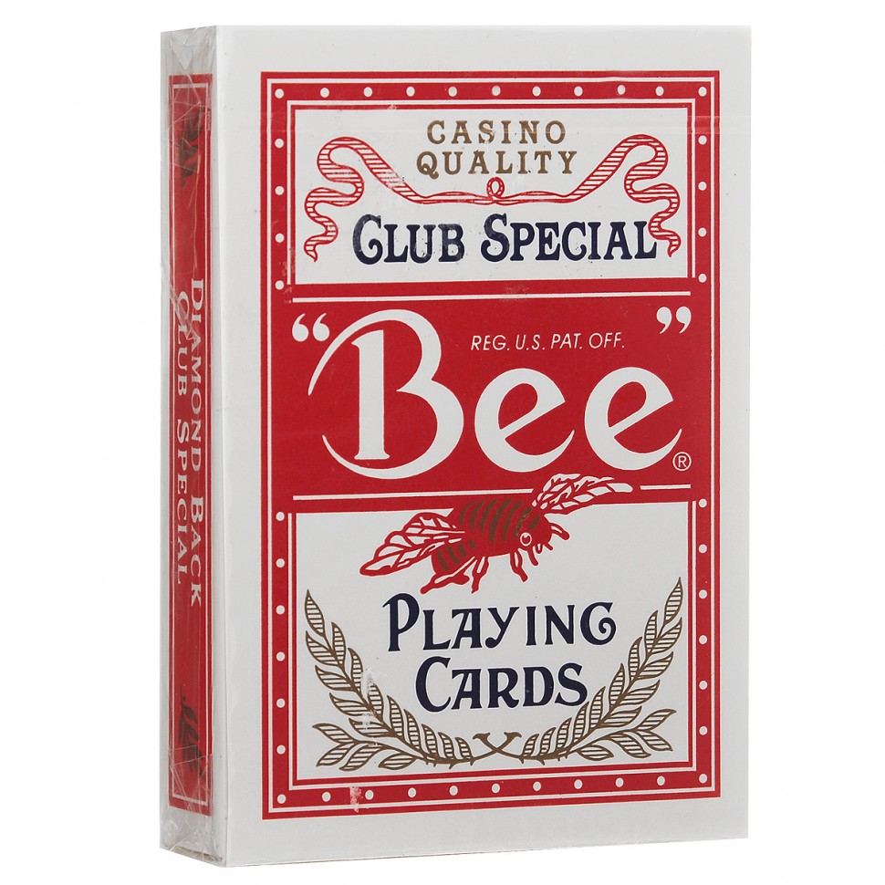 фото Игральные карты bee bee №92 (рубашка без пчёл), красные