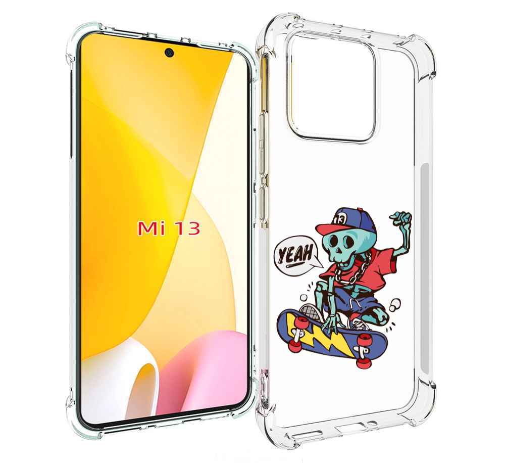 

Чехол MyPads Скелет-на-скейте для Xiaomi 13, Прозрачный, Tocco