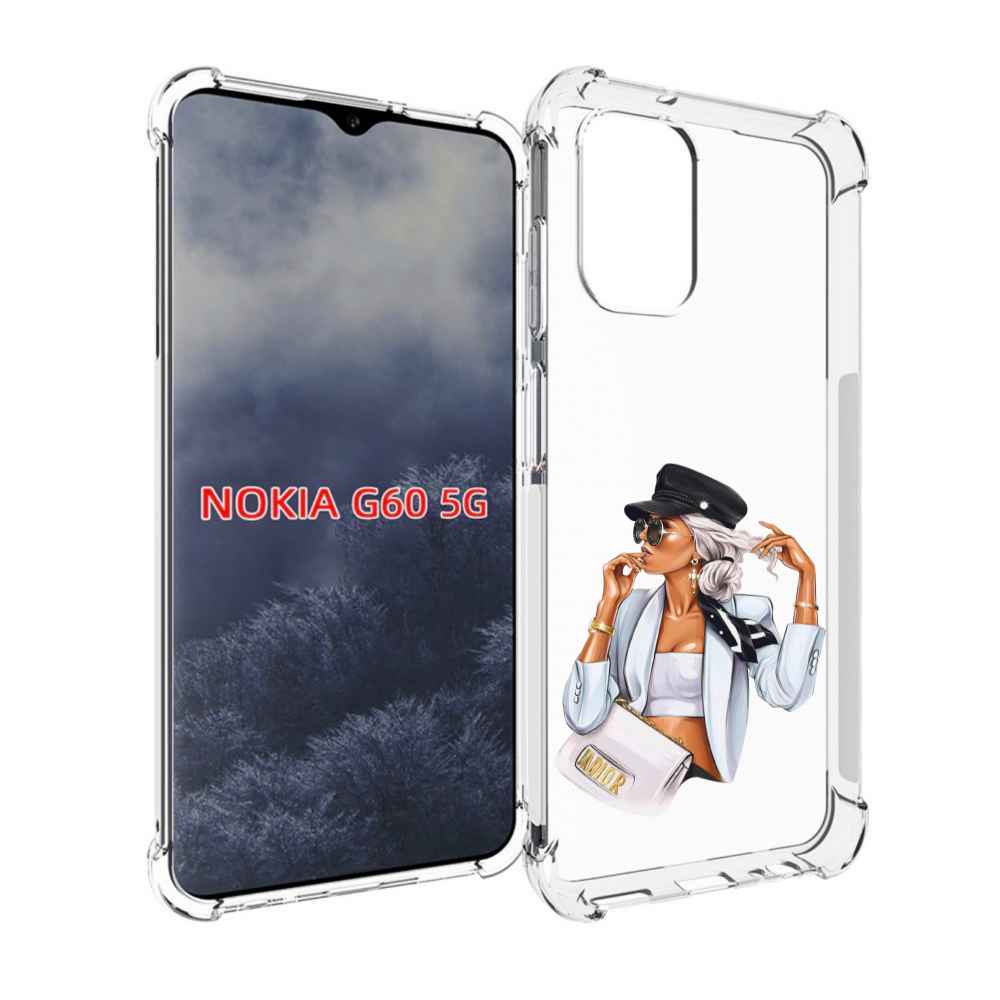 

Чехол MyPads девушка-в-белом-с-модной-сумочкой женский для Nokia G60 5G, Прозрачный, Tocco
