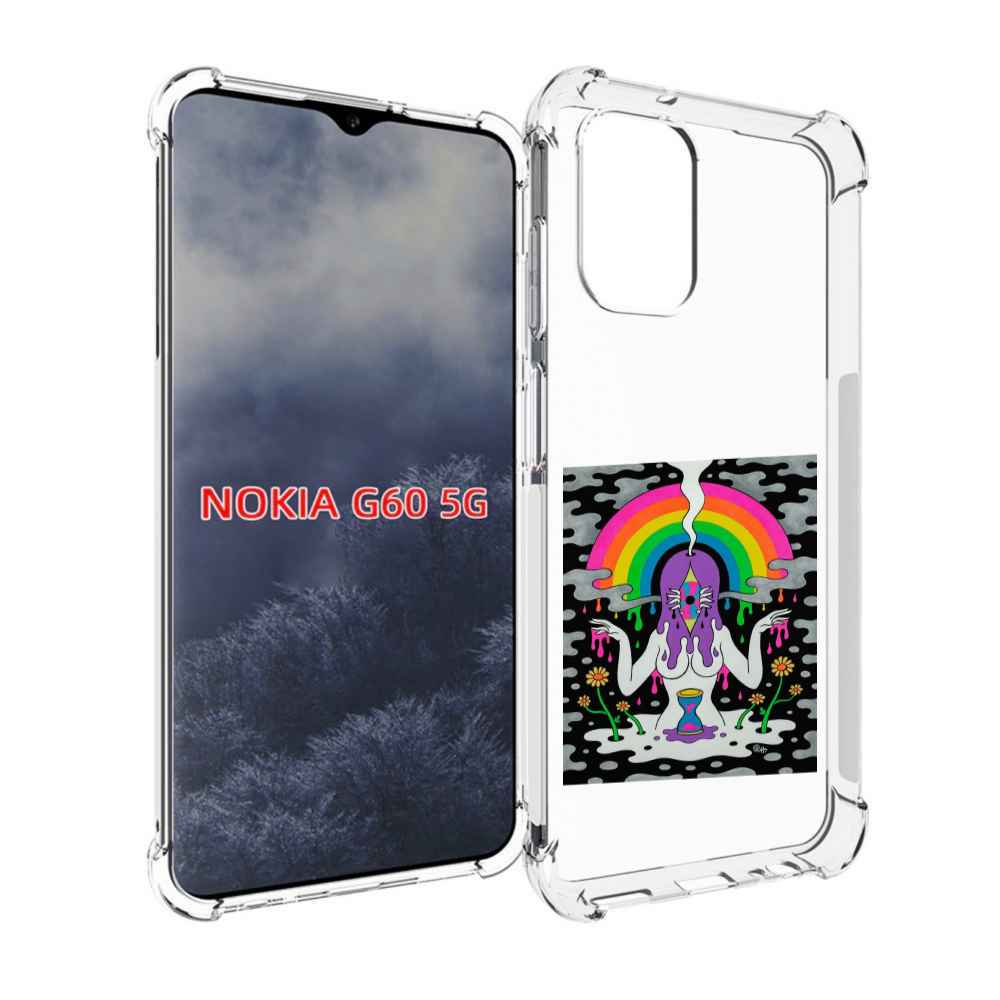 

Чехол MyPads девушка с радугой абстракция женский для Nokia G60 5G, Прозрачный, Tocco