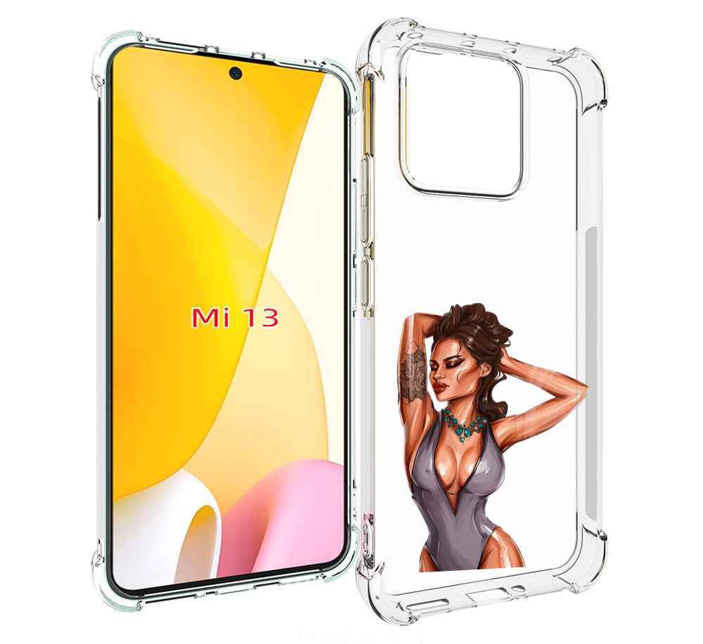 

Чехол MyPads Роскошная-девушка женский для Xiaomi 13, Прозрачный, Tocco