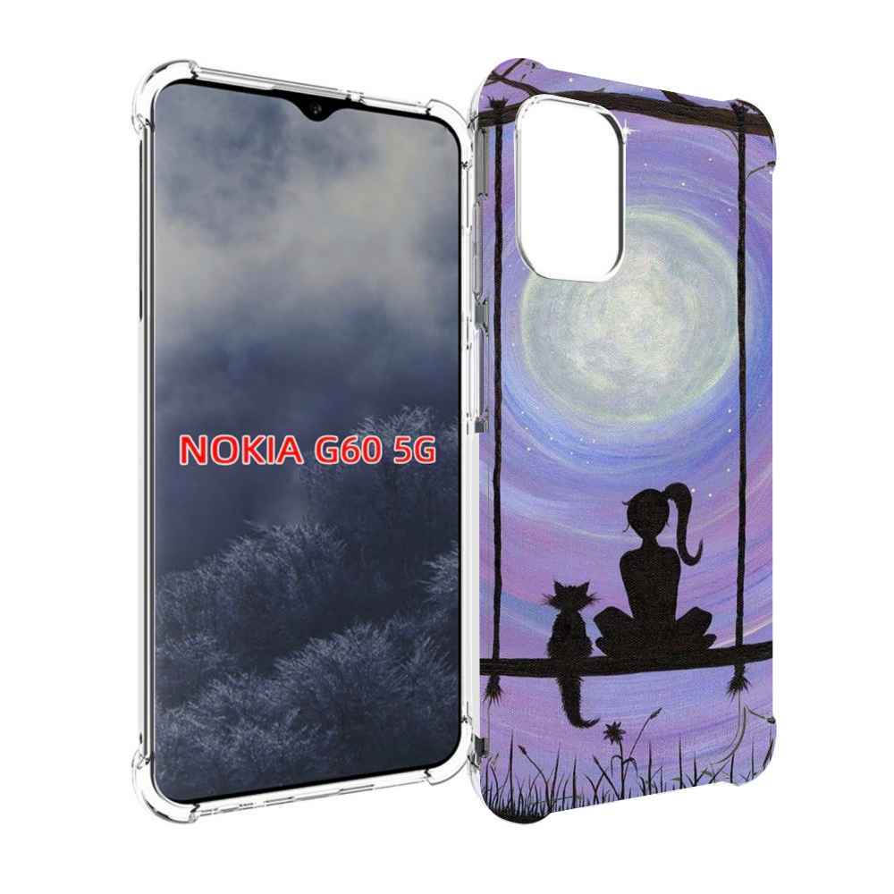 

Чехол MyPads девушка с котом на качеле женский для Nokia G60 5G, Прозрачный, Tocco