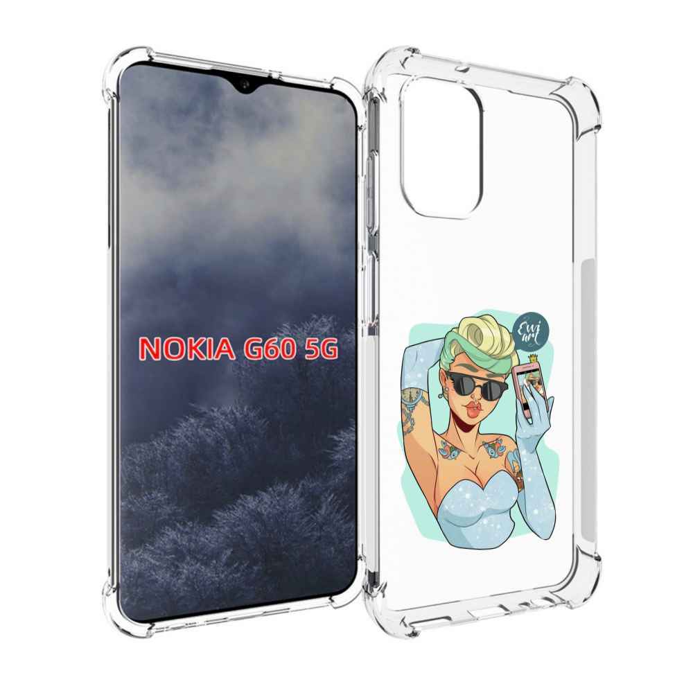 

Чехол MyPads девушка с короткой стрижкой женский для Nokia G60 5G, Прозрачный, Tocco
