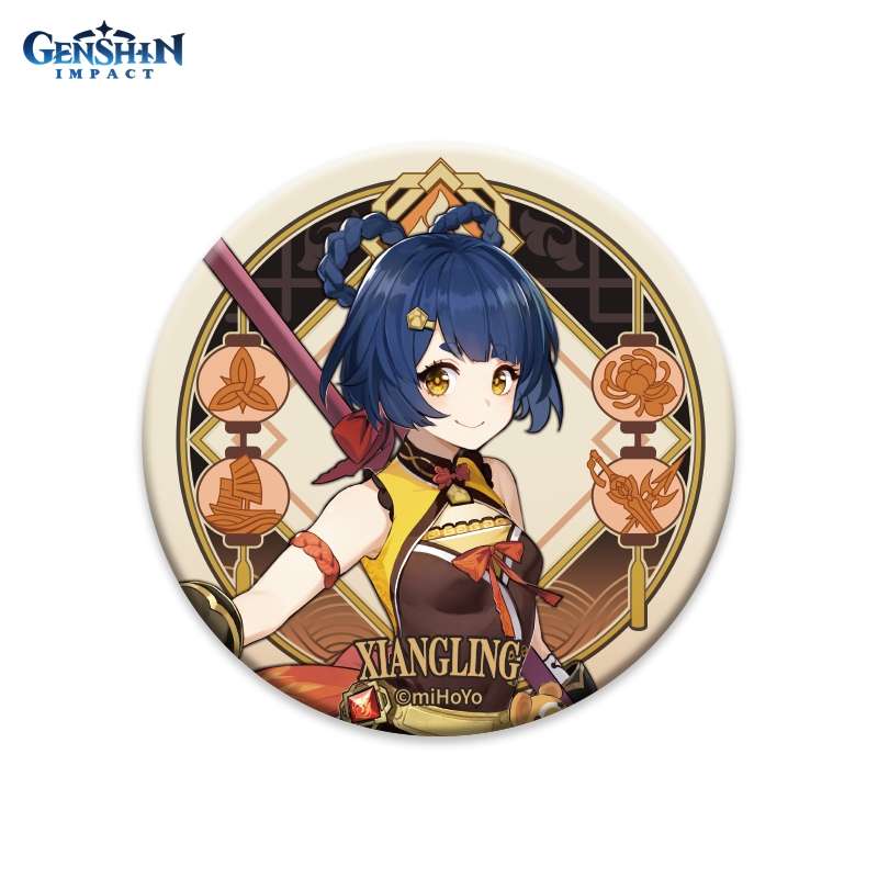 Значок Genshin Impact Liyue Harbour Character Can Badge Xiangling