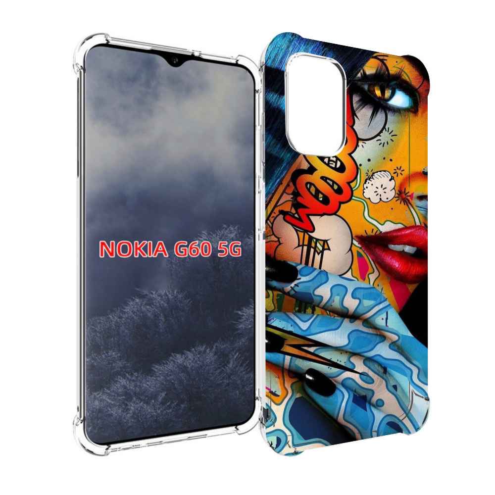 

Чехол MyPads девушка разрисованная краскам иженский для Nokia G60 5G, Прозрачный, Tocco