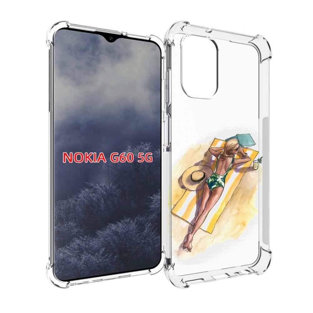 

Чехол MyPads девушка на пляже женский для Nokia G60 5G, Прозрачный, Tocco