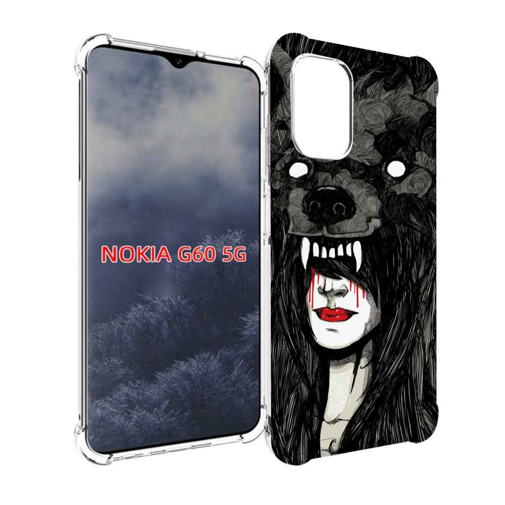 

Чехол MyPads девушка в шкуре волка женский для Nokia G60 5G, Прозрачный, Tocco