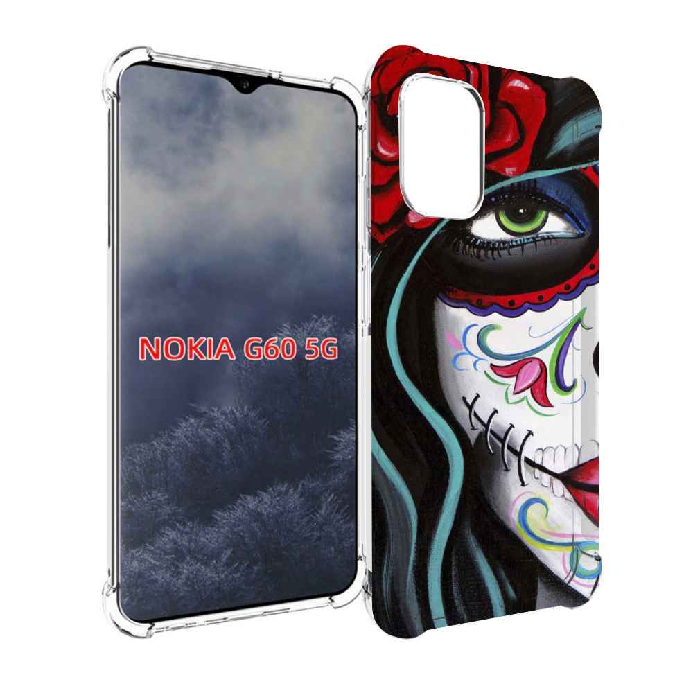 

Чехол MyPads девушка в масочке расписная женский для Nokia G60 5G, Прозрачный, Tocco