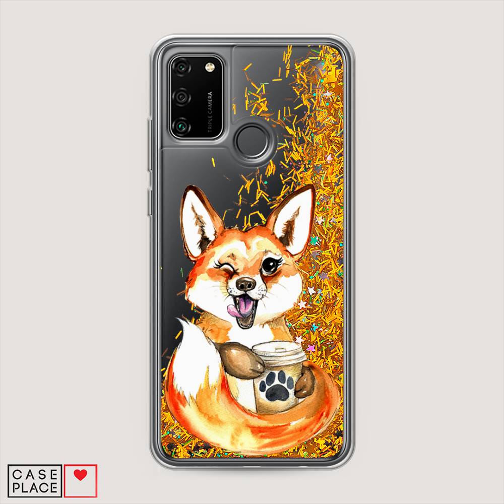 

Чехол Awog "Подмигивающая лиса с кофе" для Honor 9A, 612390-1