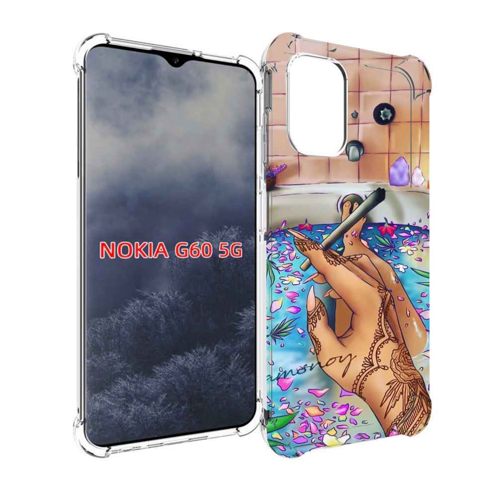 Чехол MyPads девушка в ванне женский для Nokia G60 5G