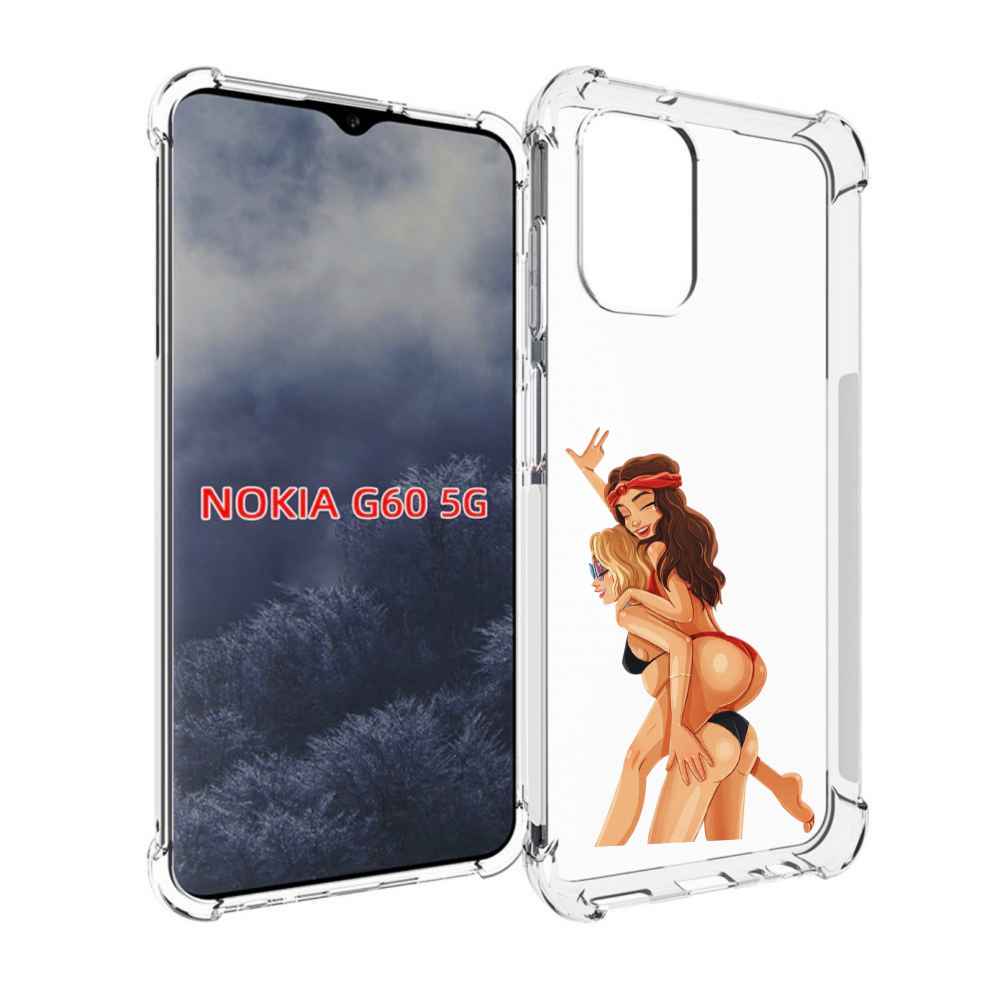 Чехол MyPads две-подружки-в-купальниках женский для Nokia G60 5G