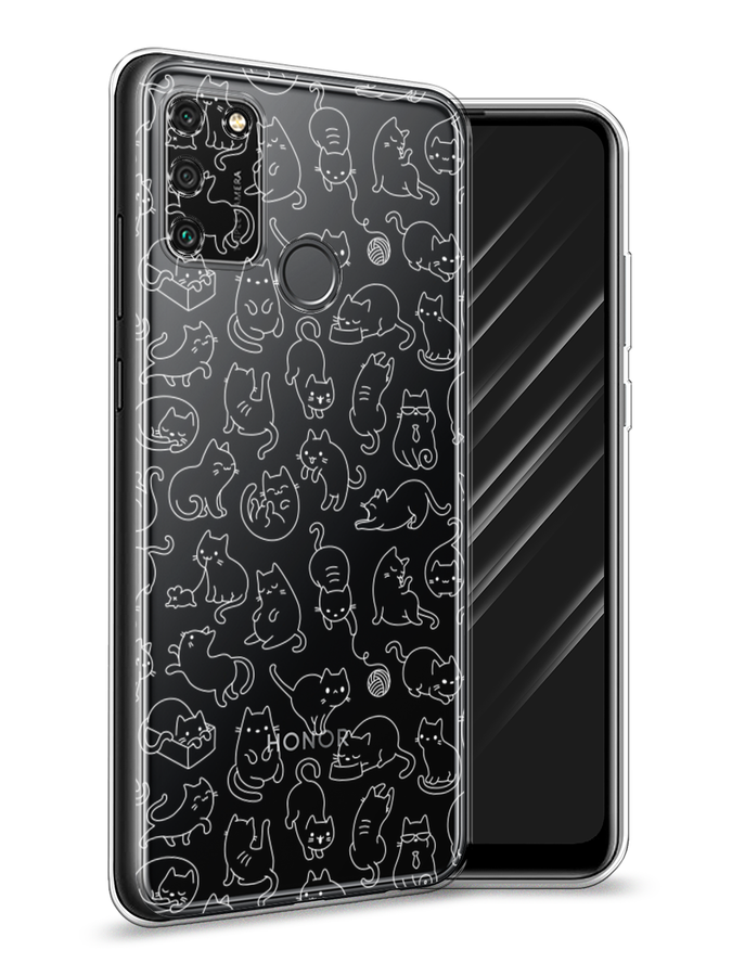 

Чехол Awog на Honor 9A "Шкодливые котики", Черный;белый;серый, 612350-2