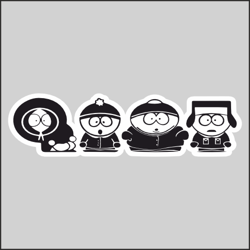 

Наклейка Наклейки за Копейки Главные герои South Park Мульт 20х6см, ННН-2194