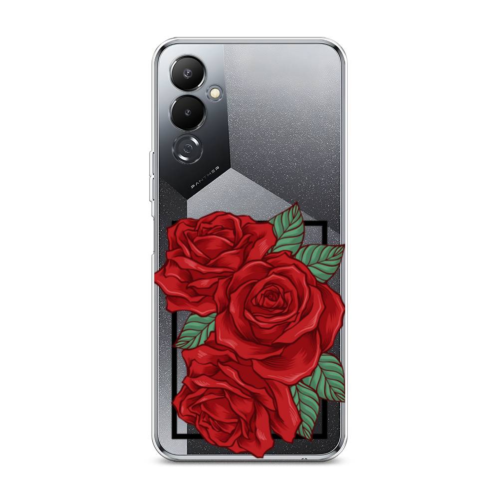 

Чехол на Tecno Pova 4 "Три алые розы", Красный, 302550-2
