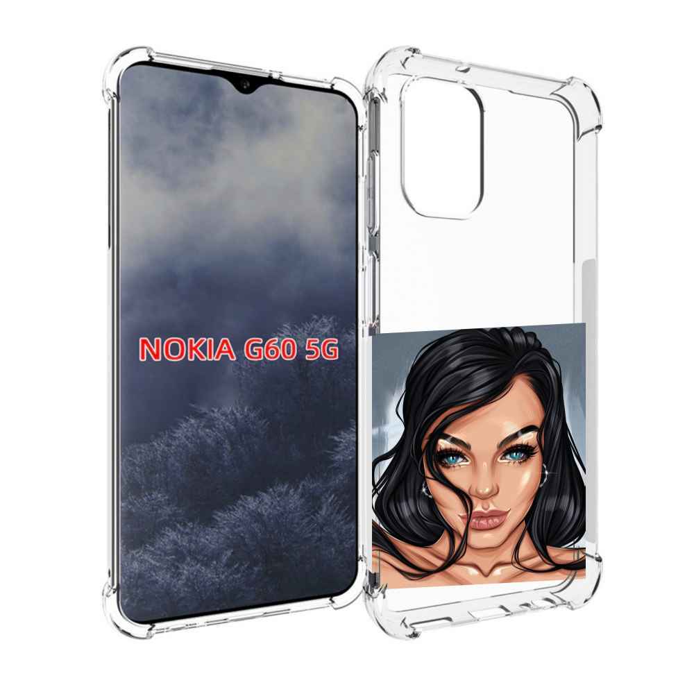 

Чехол MyPads голубые-глаза-у-брюнетки женский для Nokia G60 5G, Прозрачный, Tocco