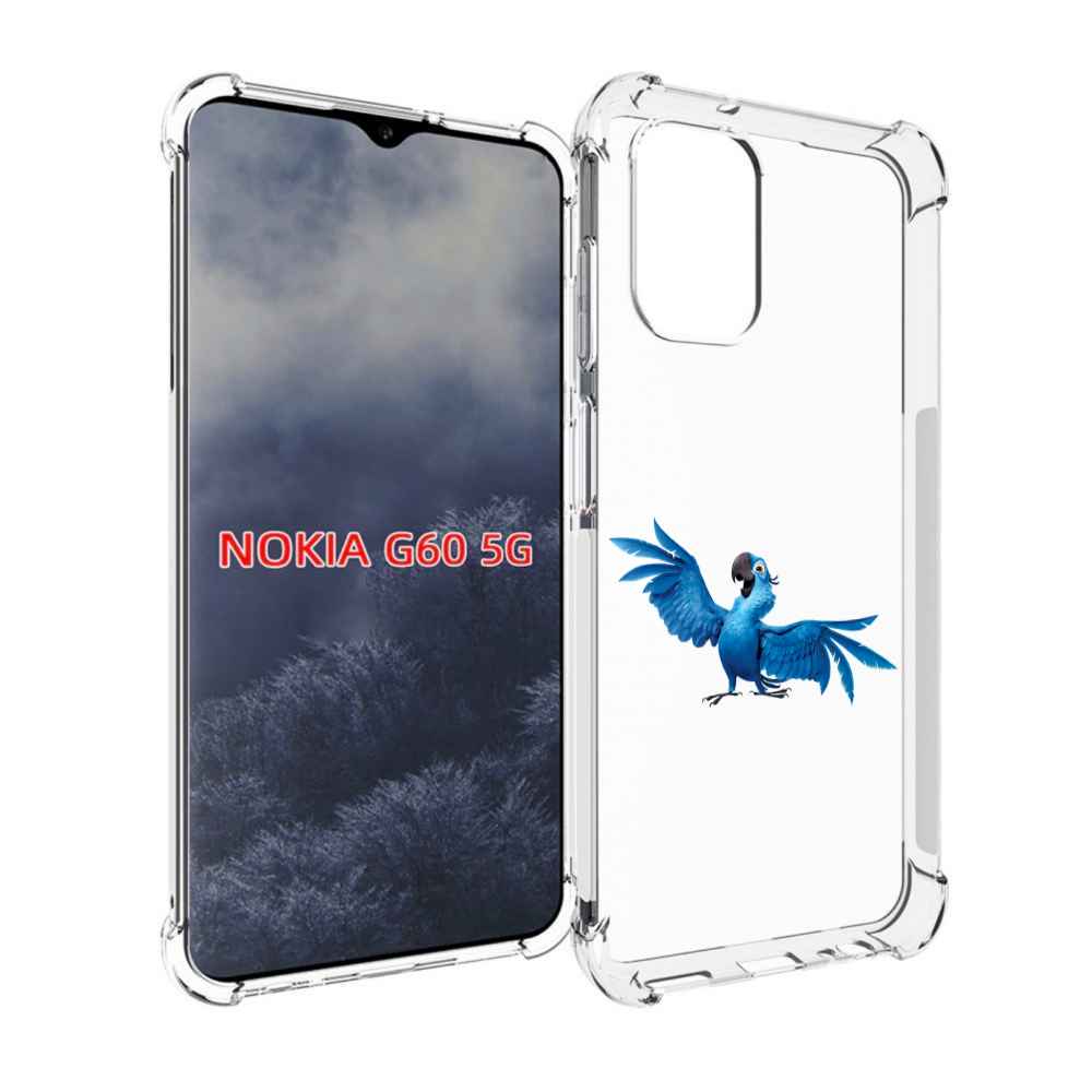 

Чехол MyPads голубой-попугайчик для Nokia G60 5G, Прозрачный, Tocco