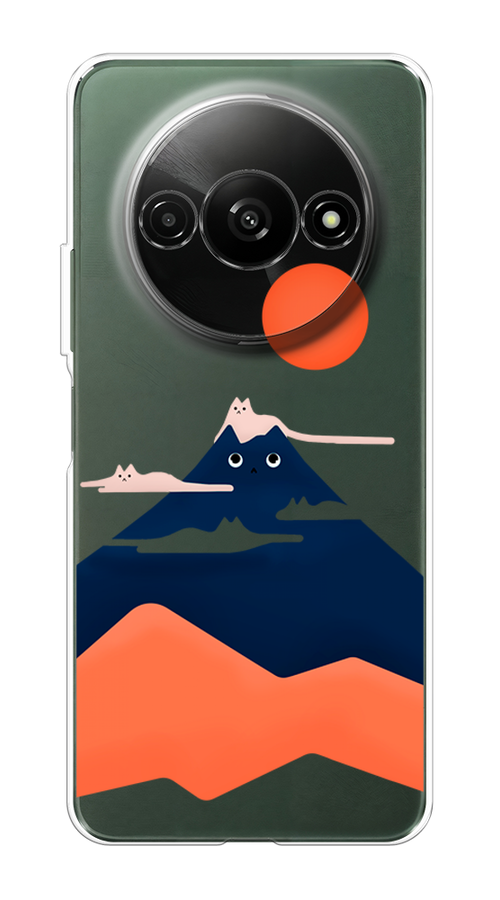 

Чехол на Redmi A3 "Кот-гора", Черный;оранжевый, 321250-1